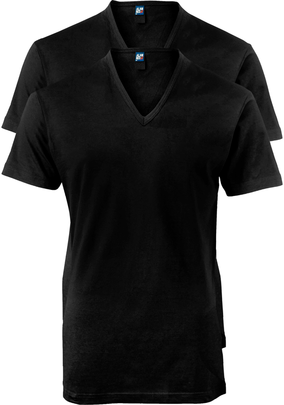 ALAN RED T-shirts no neck (2-pack), diepe V-hals, zwart ALAN RED T-shirts no neck (2-pack), diepe V-hals, zwart